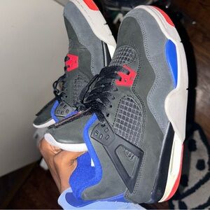 Jordan Black and Red Sneakers with Blue Accents